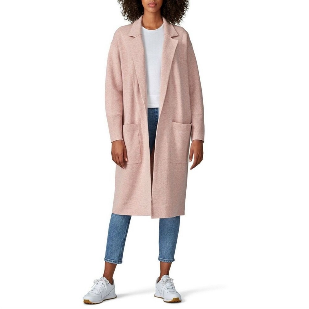 J.Crew Ella Open Front Long Coat Pink XXS EUC